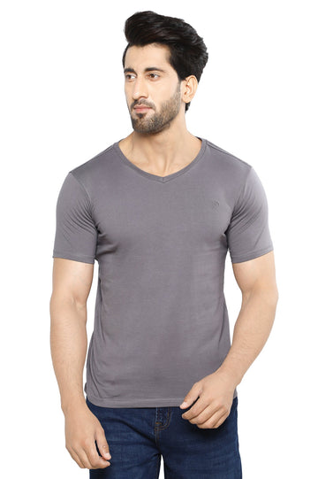 Diners Men's V Neck T-Shirt SKU: NA857-GREY - Diners