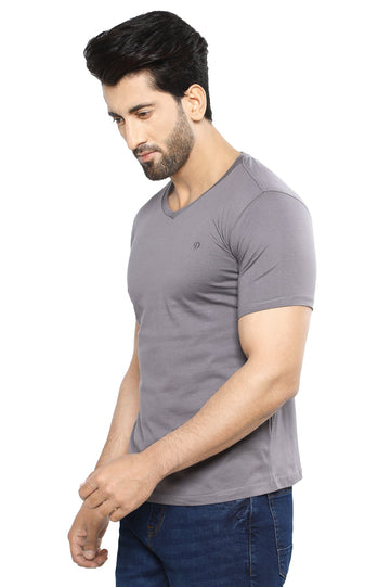 Diners Men's V Neck T-Shirt SKU: NA857-GREY - Diners