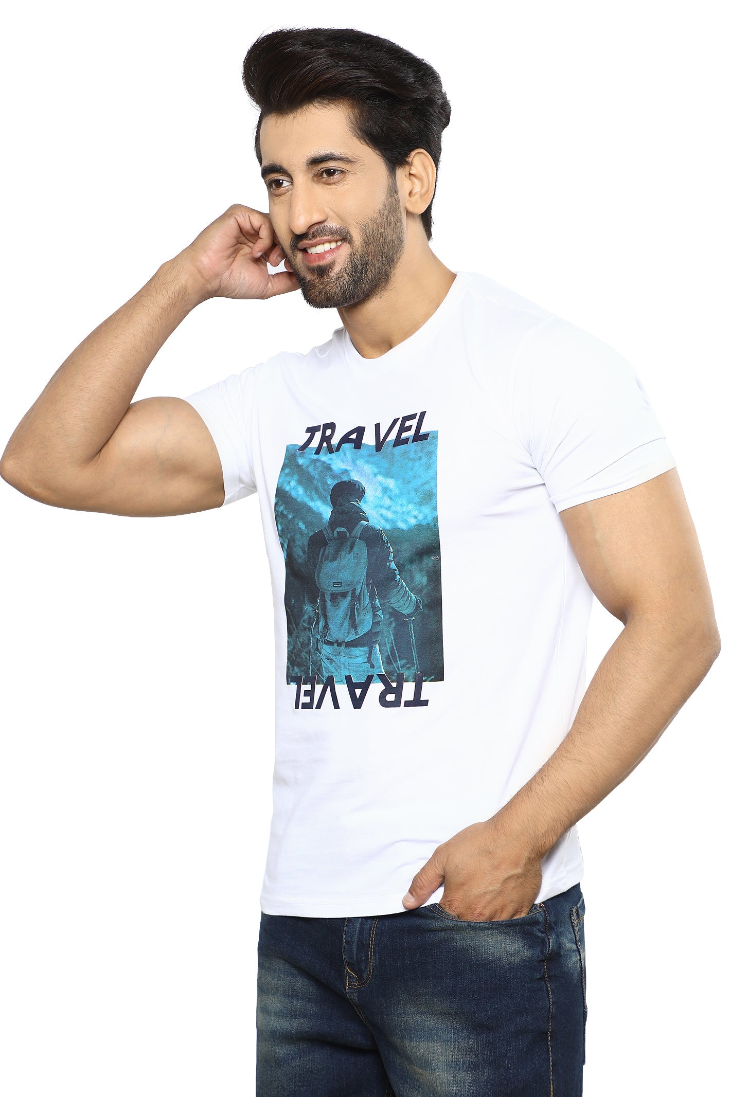 Diners Men's Round Neck T-Shirt SKU: NA859-WHITE - Diners