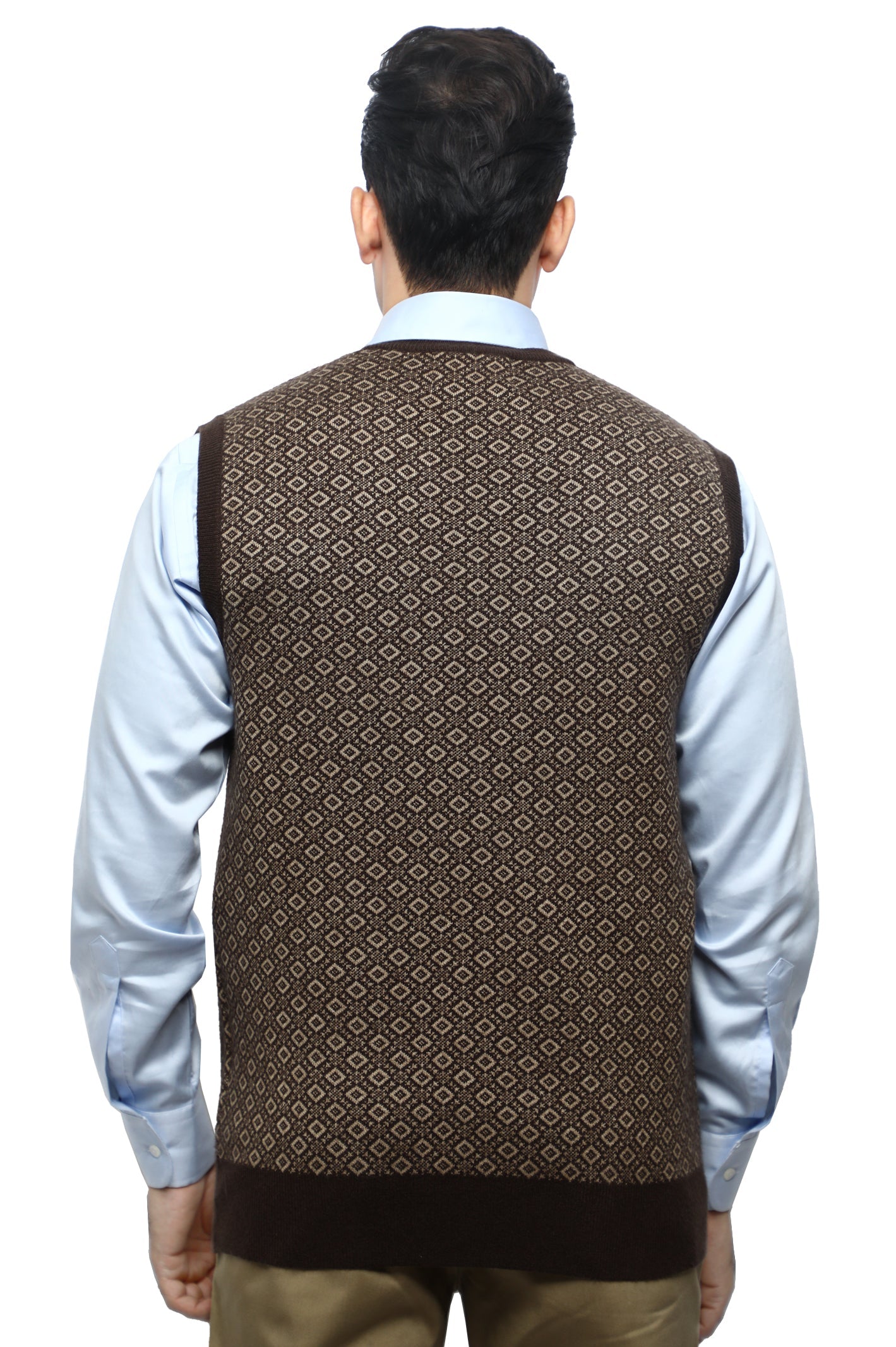 Gents Sweater (Sleeveless) In Brown SKU: SA562-BROWN - Diners