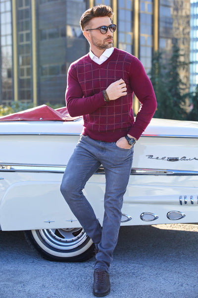 Gents Sweater SKU: SA603-MAROON - Diners