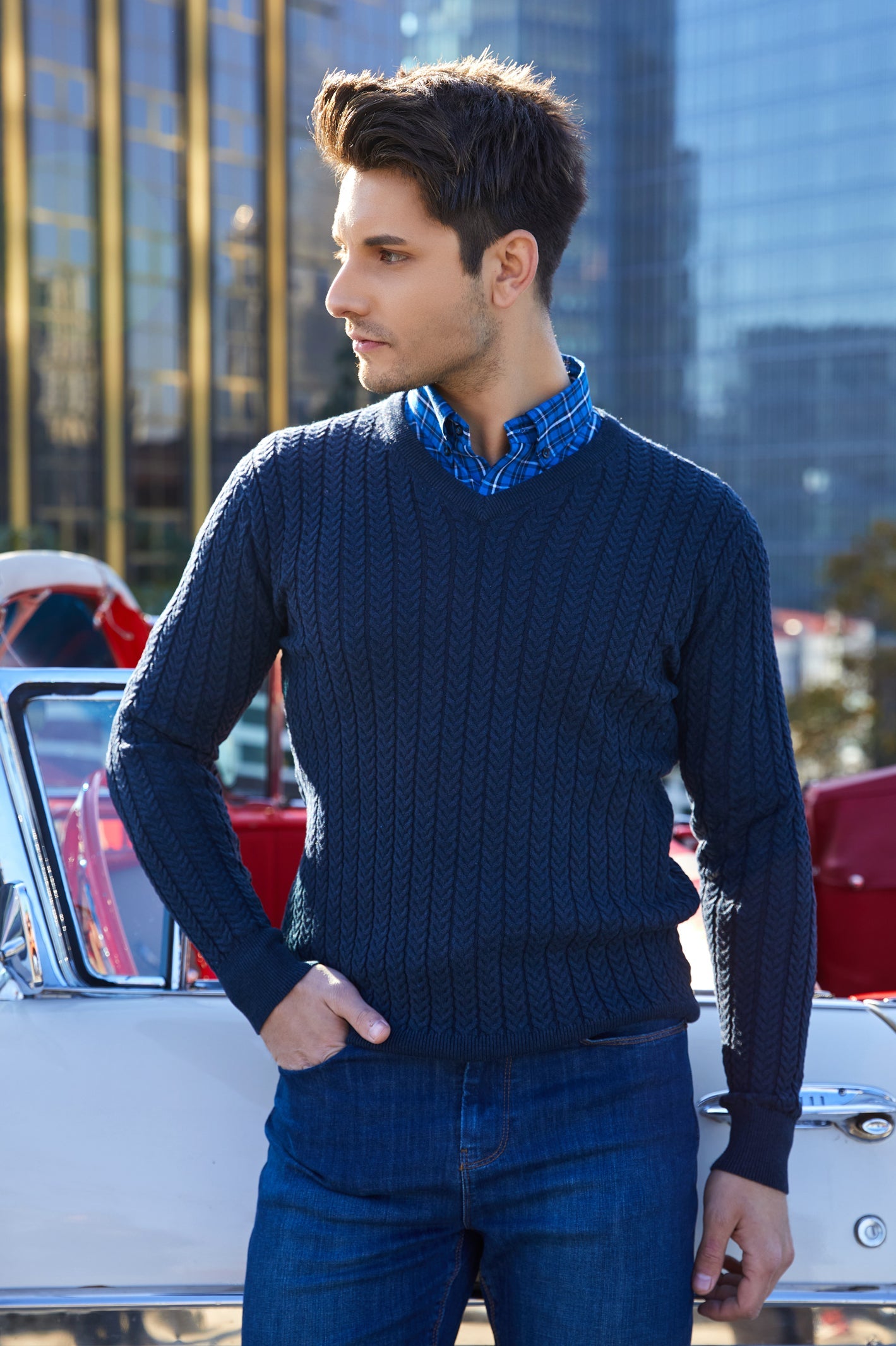 Gents Sweater SKU: SA605-BLUE - Diners