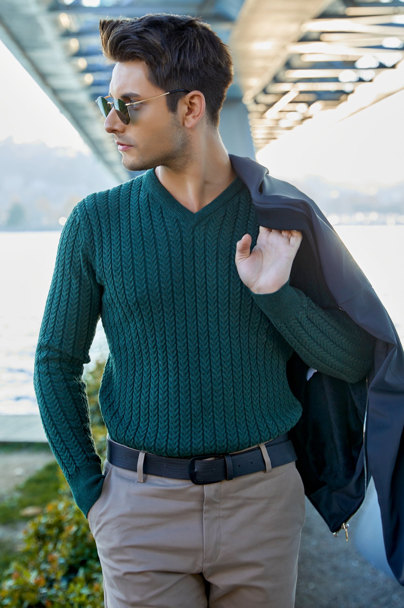 Gents Sweater SKU: SA605-GREEN - Diners