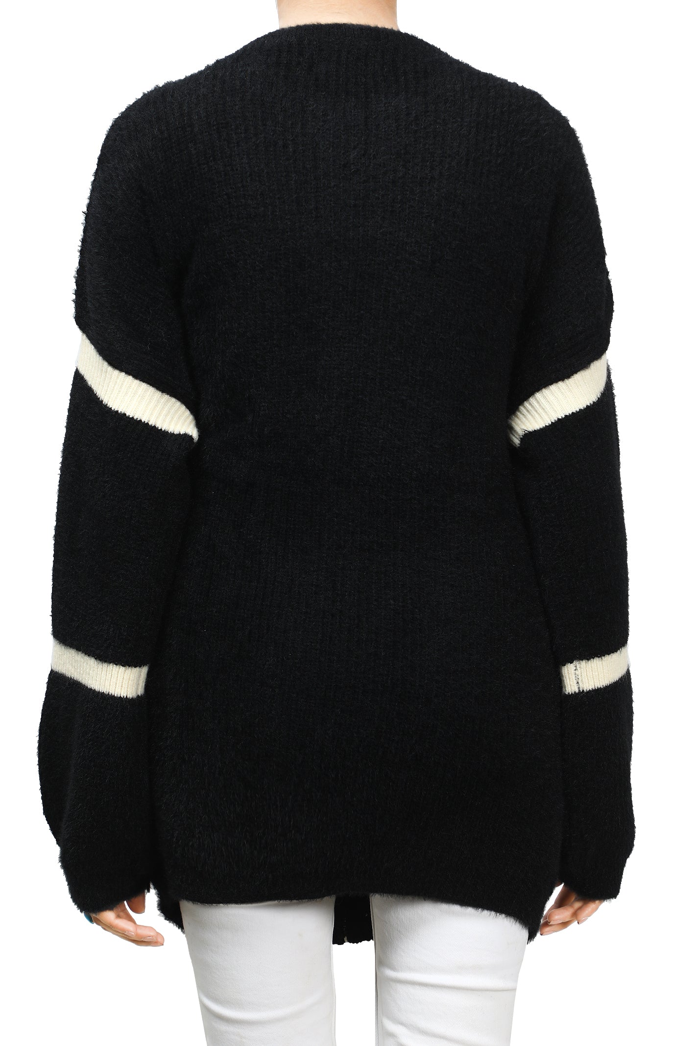 Womens Black Oversized Wool Sweater  