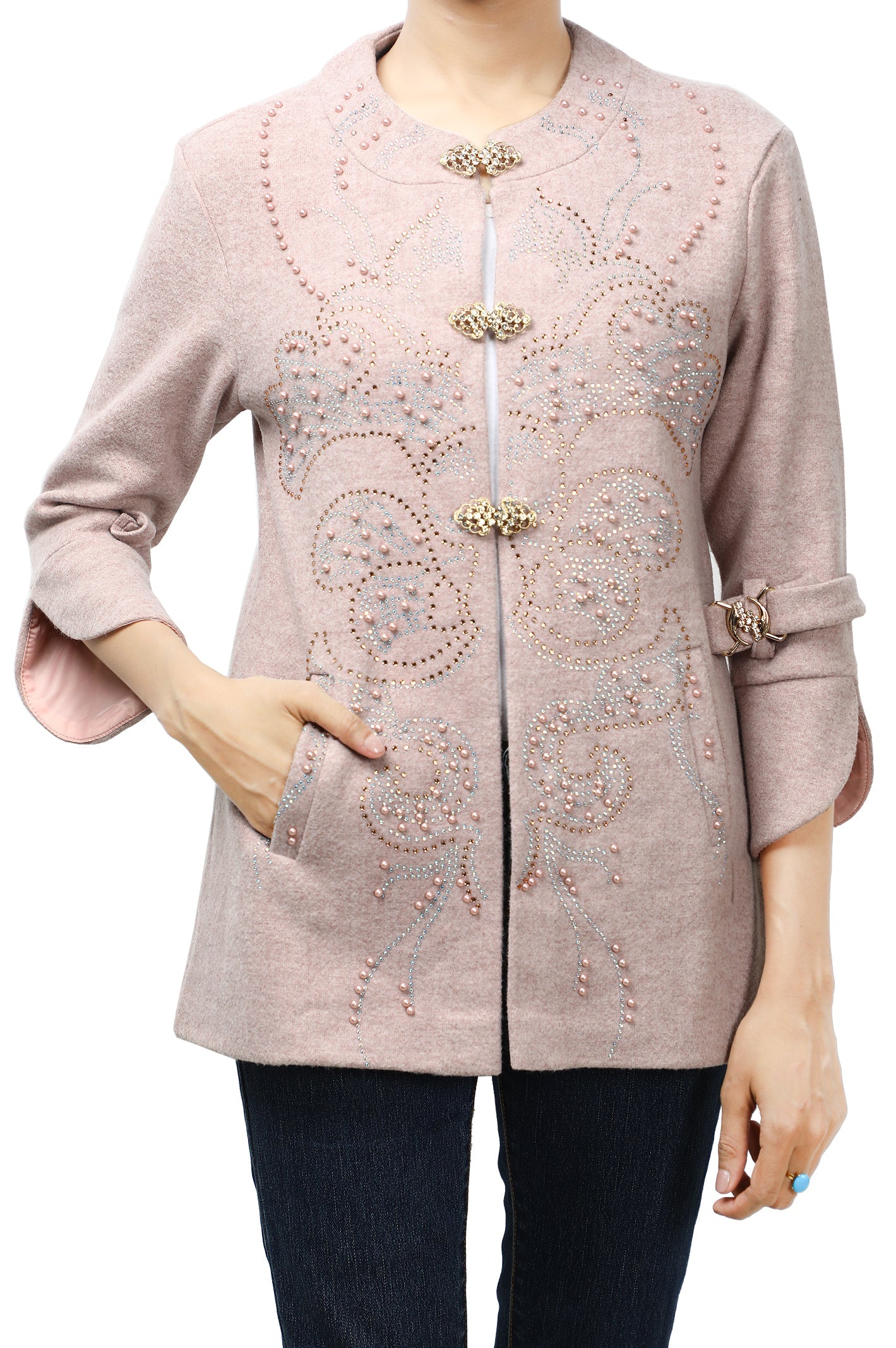 Ladies Sweater SKU: SL974-PINK - Diners