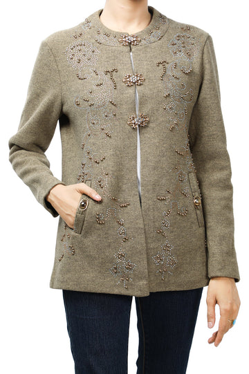 Ladies Sweater SKU: SL976-L-BROWN - Diners