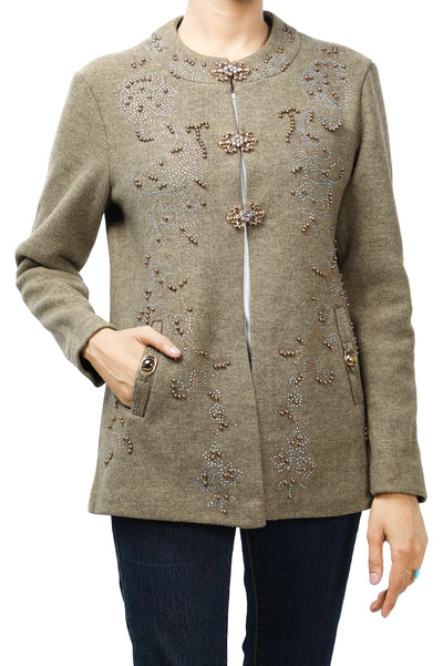 Ladies Sweater SKU: SL976-L-BROWN - Diners