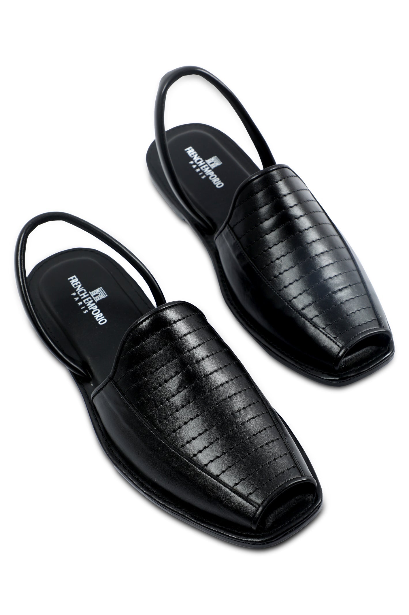 French Emporio Men Sandal In Black SKU: SLD0022-BLACK - Diners