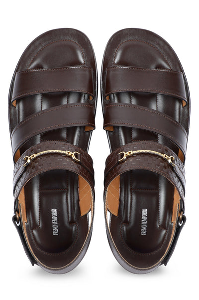 French Emporio Men Sandals SKU: SLD-0028-BROWN - Diners