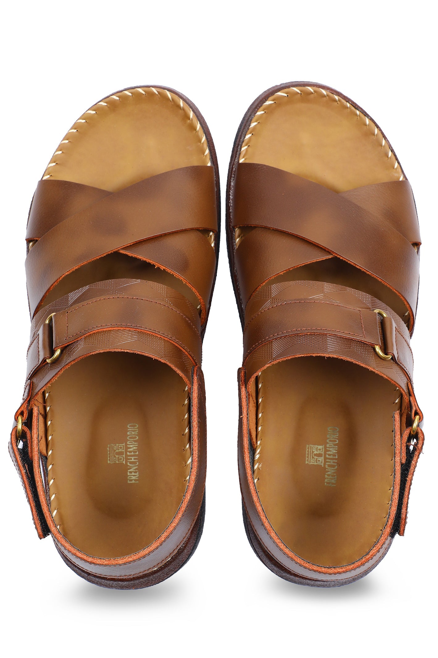 French Emporio Men's Sandal SKU: SLD-0040-BROWN - Diners