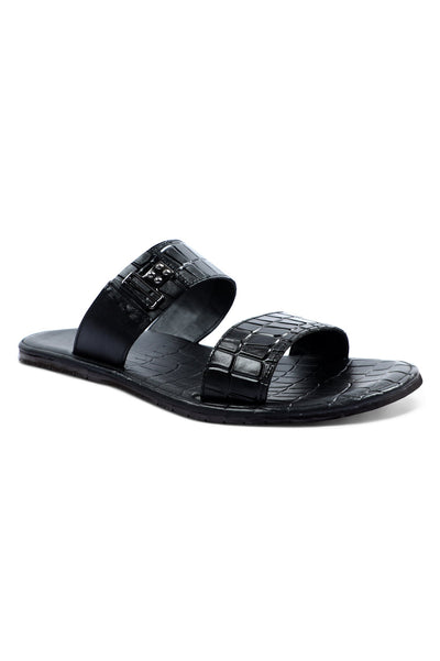 Slippers For Men in Black SKU: SLP-0063-BLACK - Diners