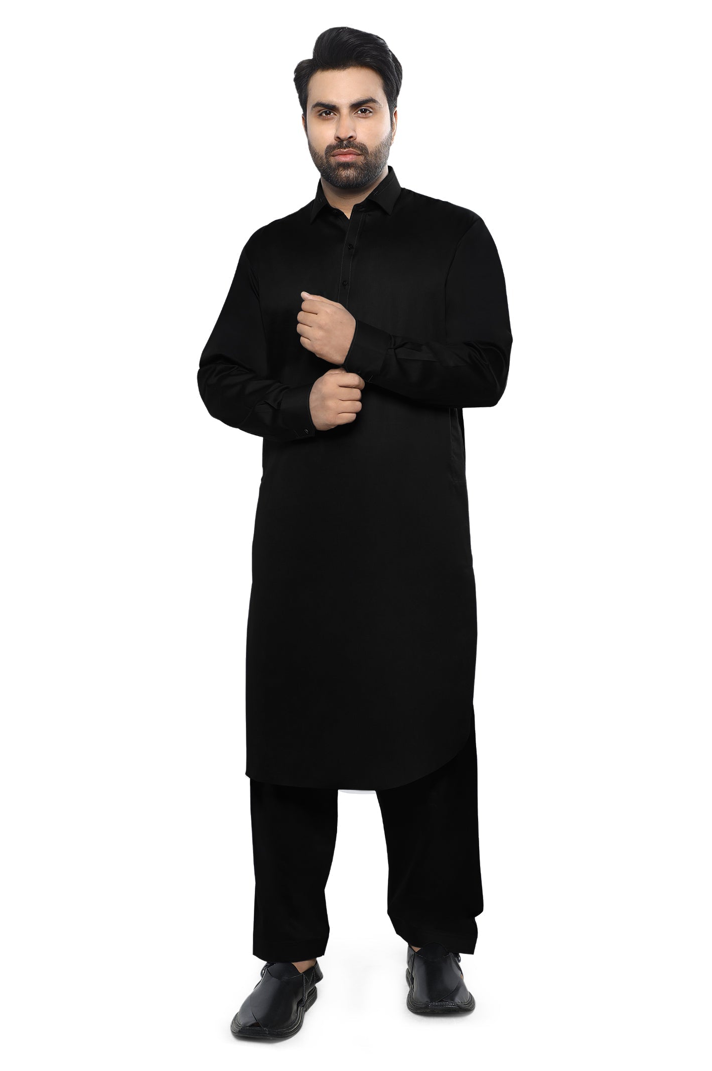 Unstitched Fabric for Men SKU: US0173-BLACK - Diners