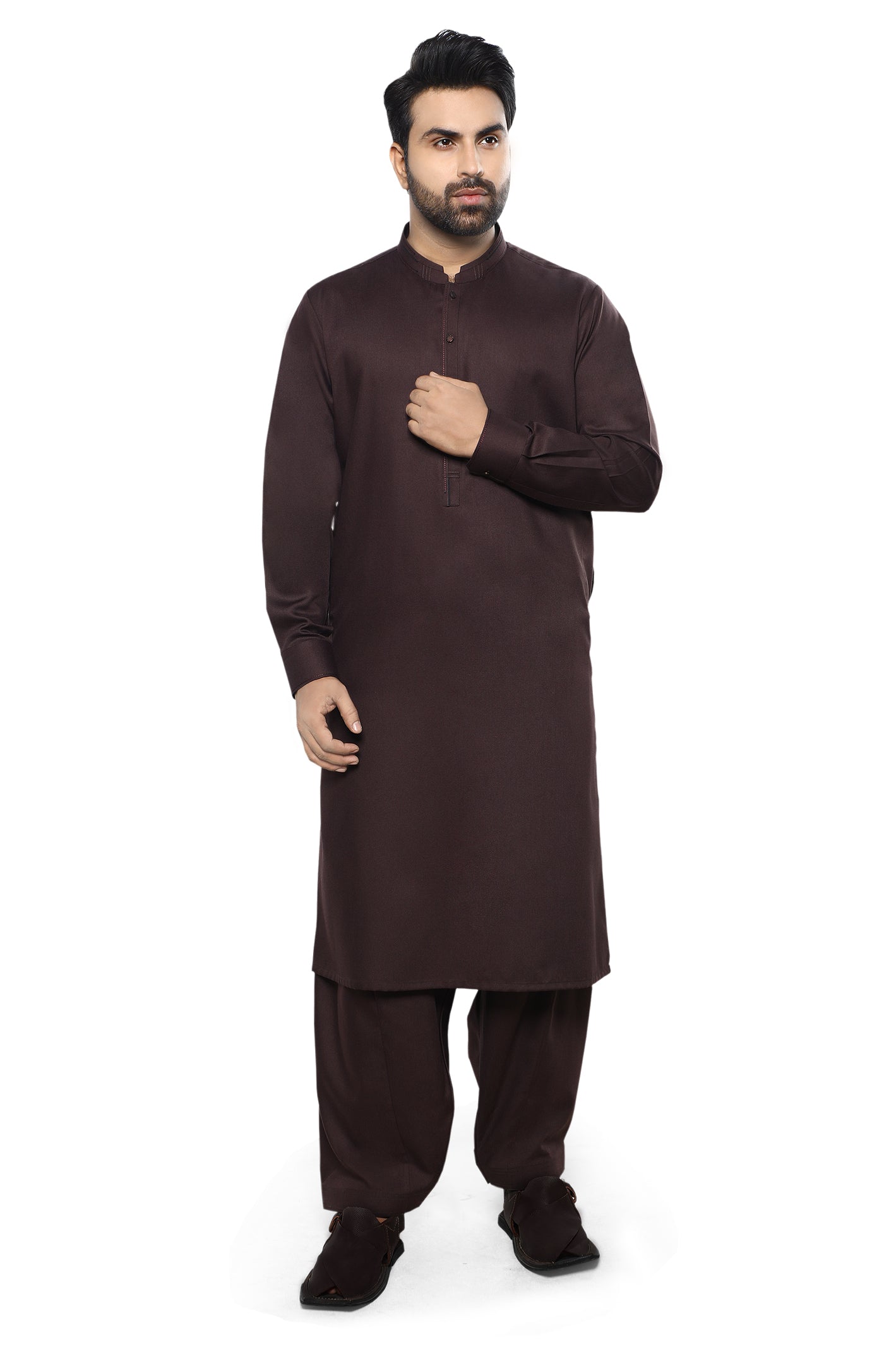 Unstitched Fabric for Men SKU: US0179-MAROON - Diners