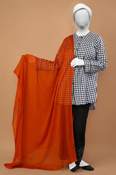 Rust Chiffon Dupatta - Diners
