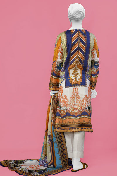 3PC Lawn White Stitched Suit - Diners