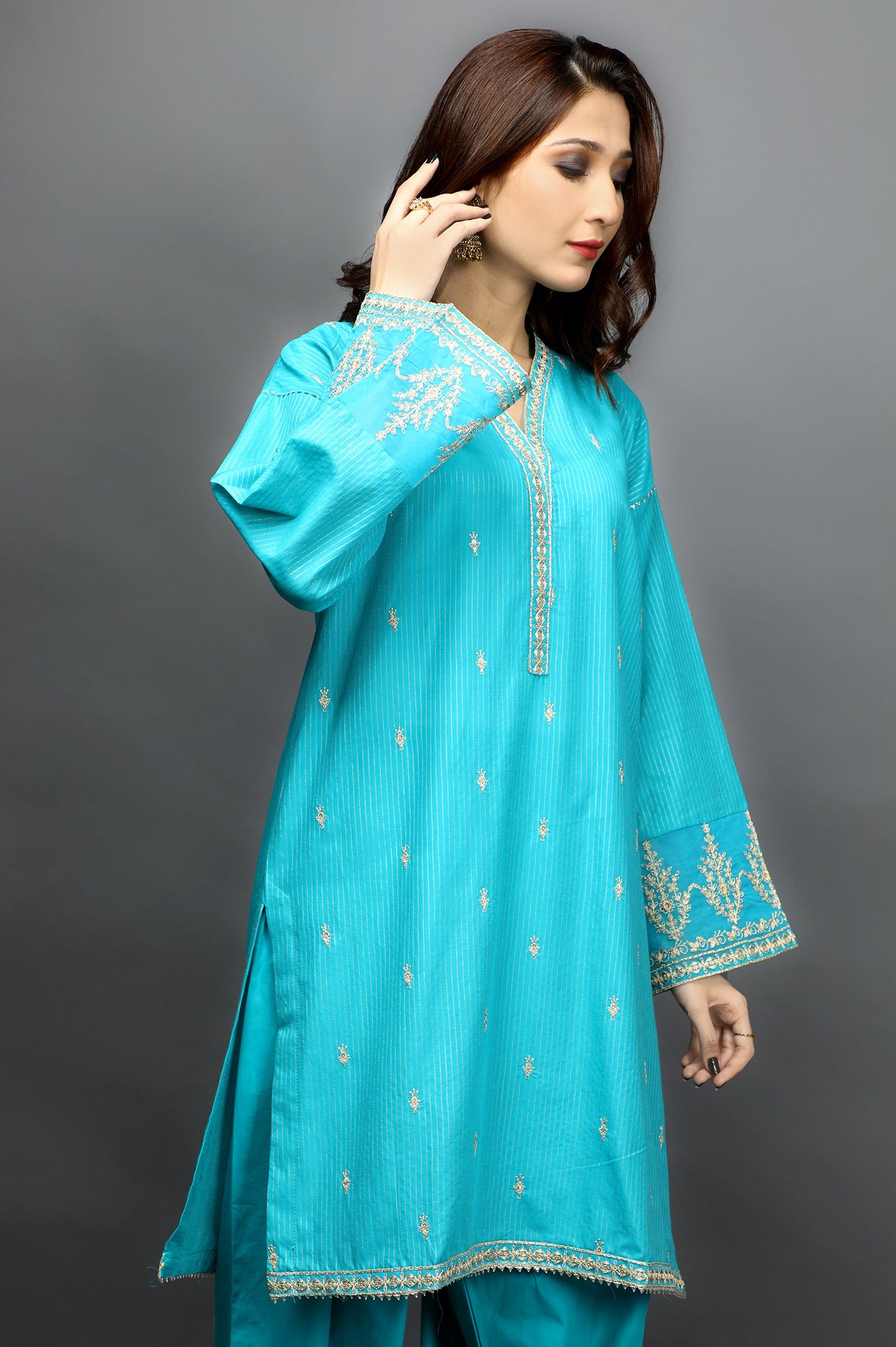 Women Stitched Kurti with Trouser - Diners