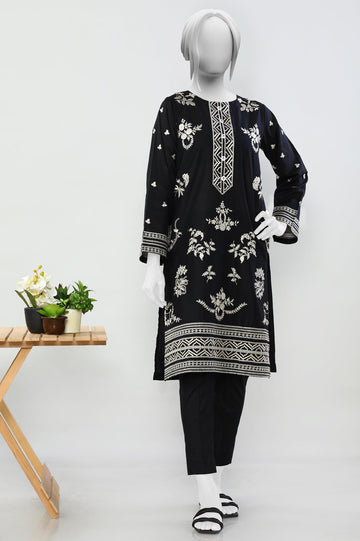 2PC Cambric Black Stitched Suit - Diners