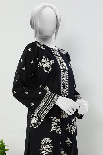 2PC Cambric Black Stitched Suit - Diners