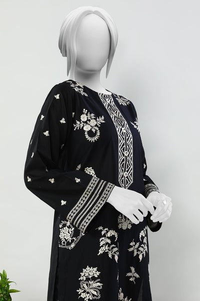 2PC Cambric Black Stitched Suit - Diners