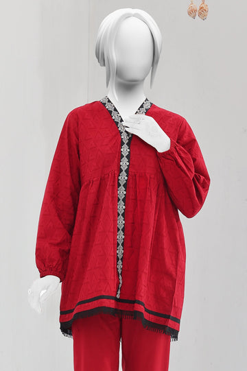 2PC Jacquard Maroon Suit - Diners