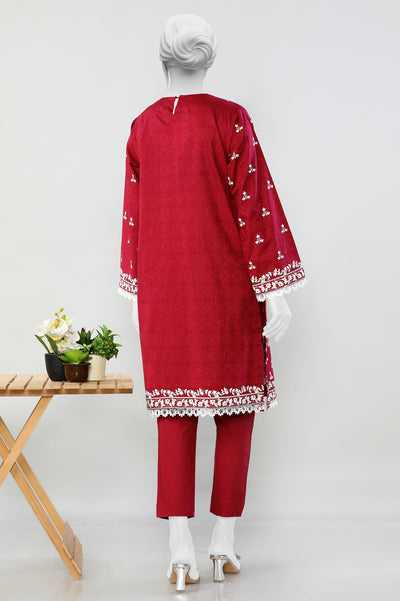 2PC Jacquard Maroon Stitched Suit - Diners