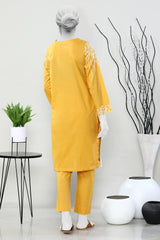 2PC Cambric Mustard Stitched Suit - Diners