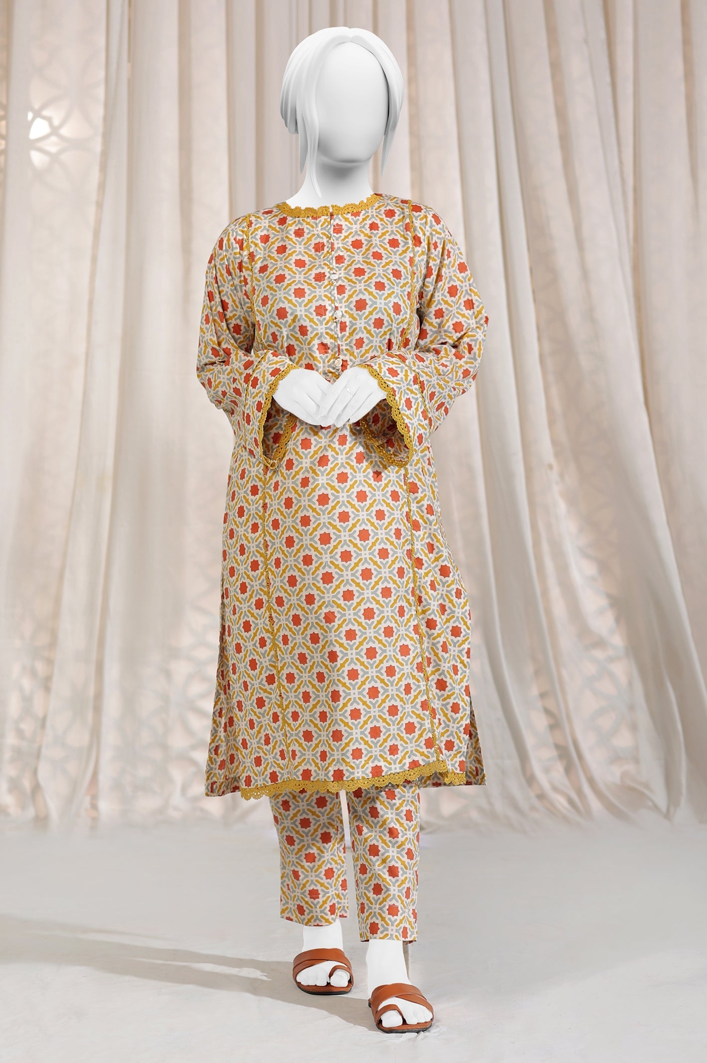 2PC Printed Lawn Fawn Suit - Diners
