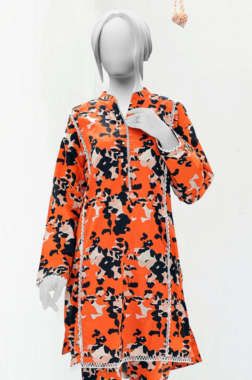 2PC Printed Orange Suit From Diners