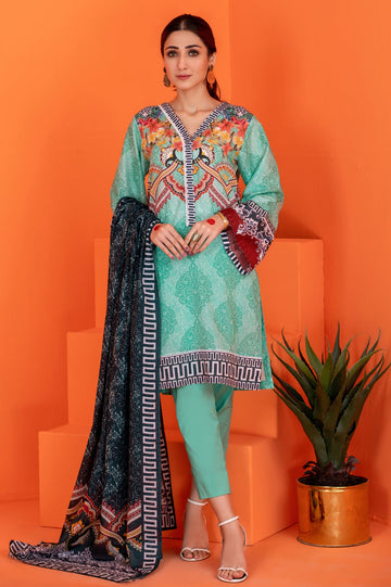 Women Stitched 3 Pcs Kurti SKU: WK30030-C-BLUE - Diners