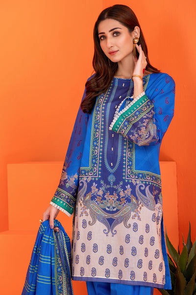 Women Stitched 3 Pcs Kurti SKU: WK30041-BLUE - Diners