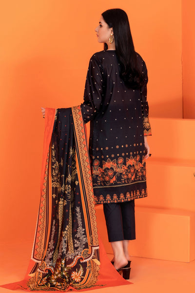 Women Stitched 3 Pcs Kurti SKU: WK30042-BLACK - Diners