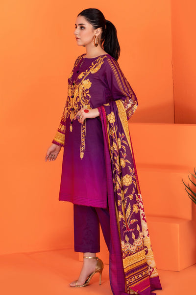 Women Stitched 3 Pcs Kurti SKU: WK30043-PURPLE - Diners