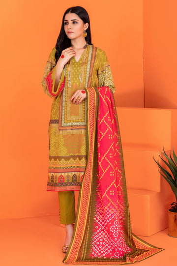 Women Stitched 3 Pcs Kurti SKU: WK30044-GREEN - Diners