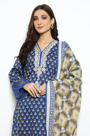 Women Stitched 3 Pcs Suit - Diners