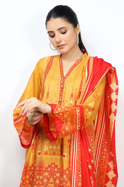 Women Stitched 3 Pcs Suit - Diners