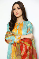 Women Stitched 3 Pcs Suit - Diners