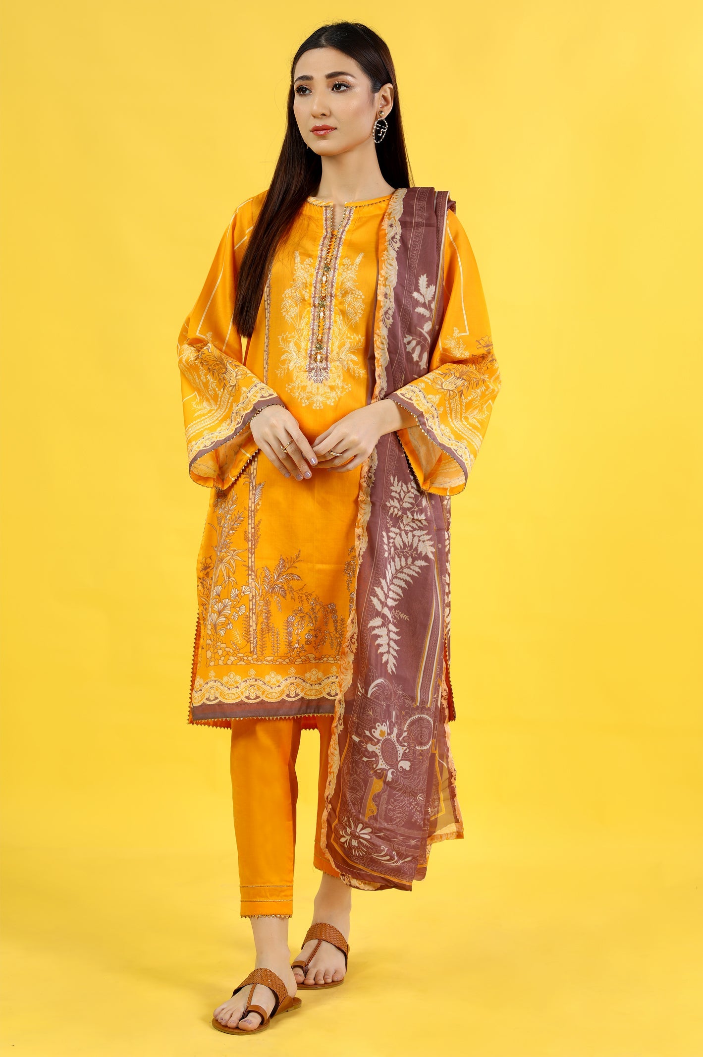 Women Stitched 3 Pcs Suit - Diners