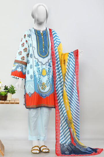 Blue Women Stitched 3 Pcs Suit - Diners