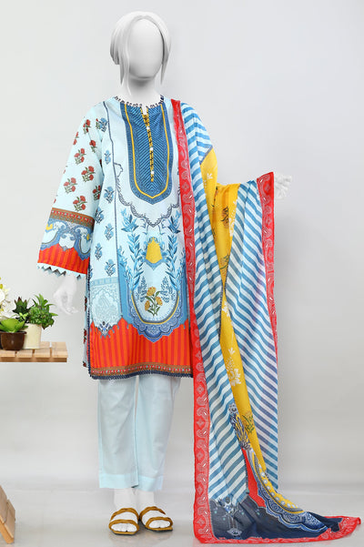 Blue Women Stitched 3 Pcs Suit - Diners