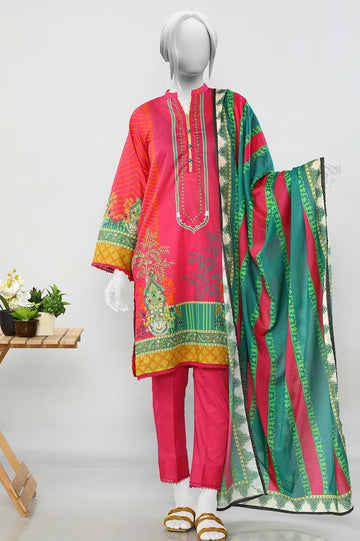 Pink Women Stitched 3 Pcs Suit - Diners