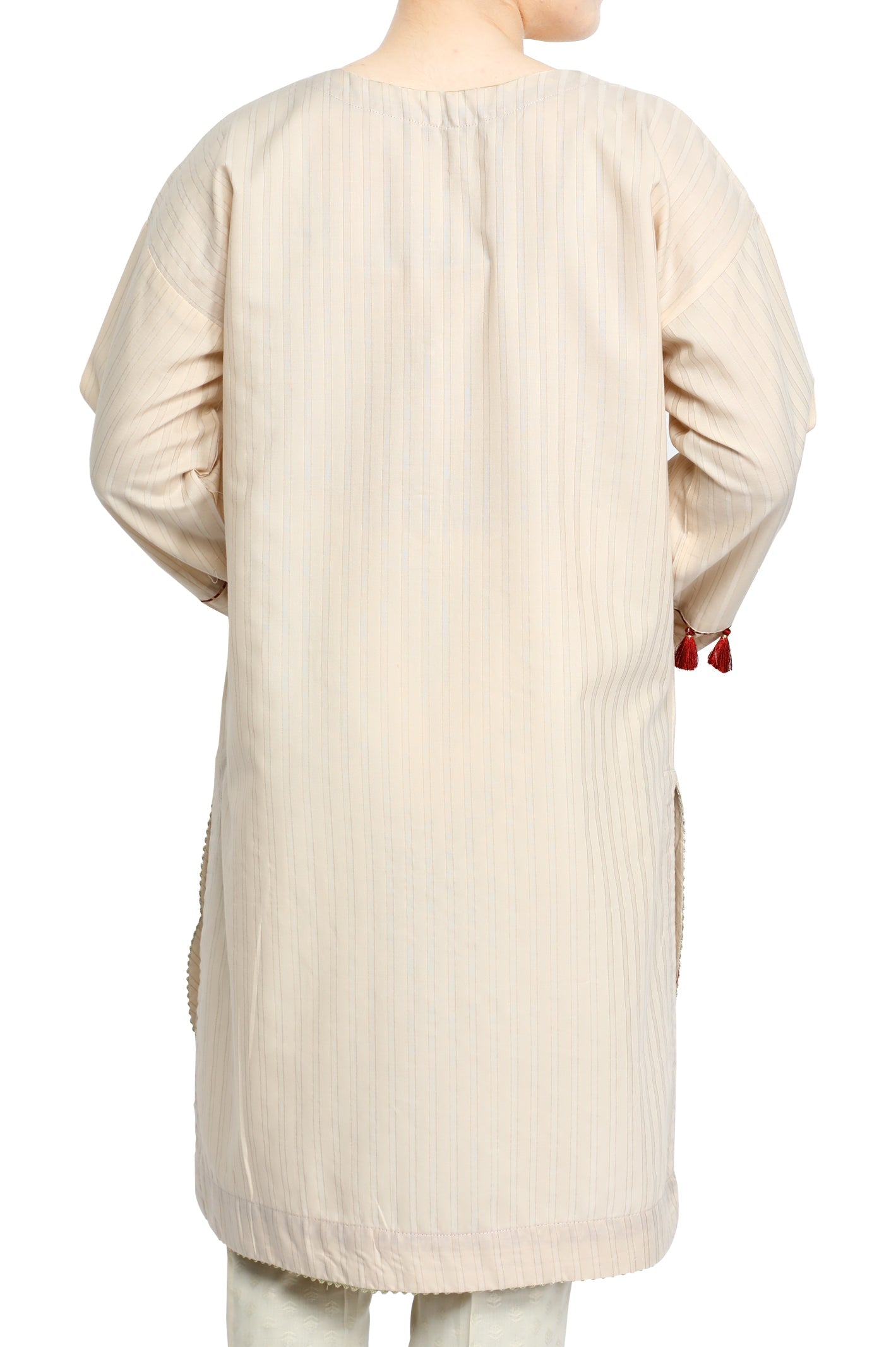 Women Stitched Kurti In Cream SKU: WKL0502-CREAM - Diners