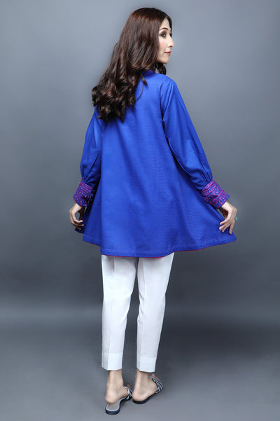 Women Stitched Kurti SKU: WKL1064-BLUE - Diners
