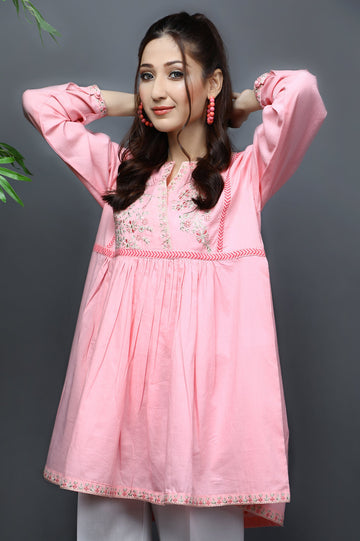 Women Stitched Kurti SKU: WKL1068-PINK - Diners