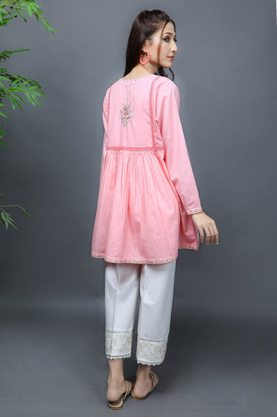 Women Stitched Kurti SKU: WKL1068-PINK - Diners