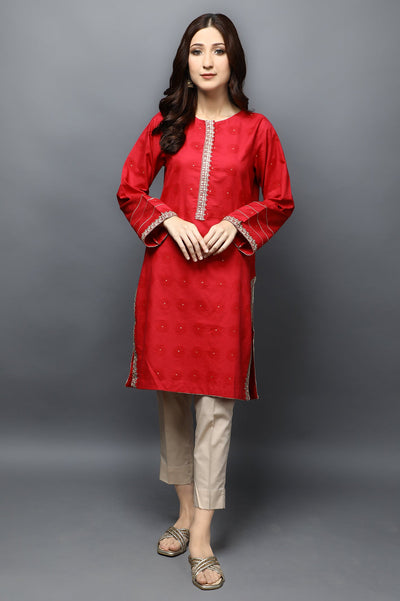 Women Stitched Kurti SKU: WKL1076-MAROON - Diners