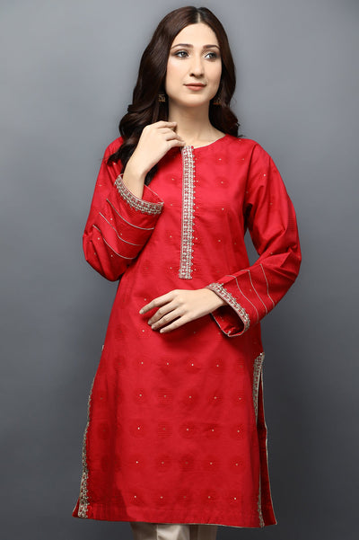 Women Stitched Kurti SKU: WKL1076-MAROON - Diners