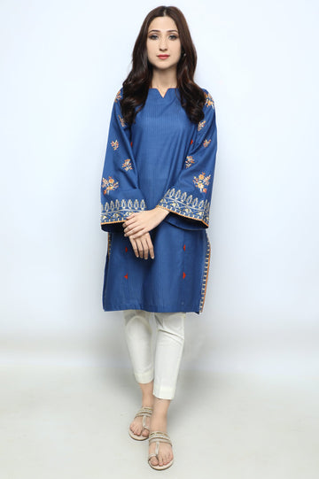 Women Stitched Kurti SKU: WKL1081-BLUE - Diners