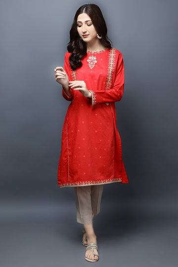 Women Stitched Kurti SKU: WKL1093-RED - Diners