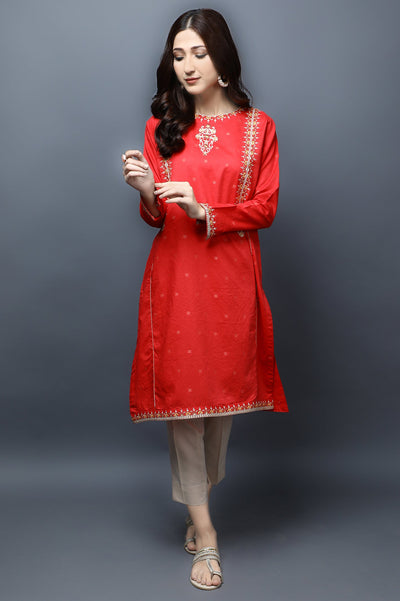 Women Stitched Kurti SKU: WKL1093-RED - Diners