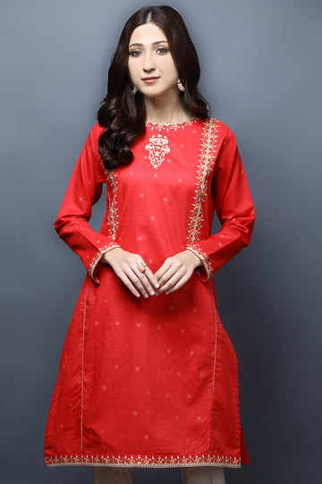Women Stitched Kurti SKU: WKL1093-RED - Diners
